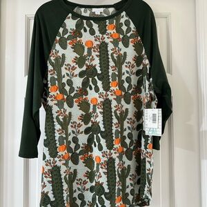 LuLaRoe Randy Top size 2XL Cactus print NWT New With Tags